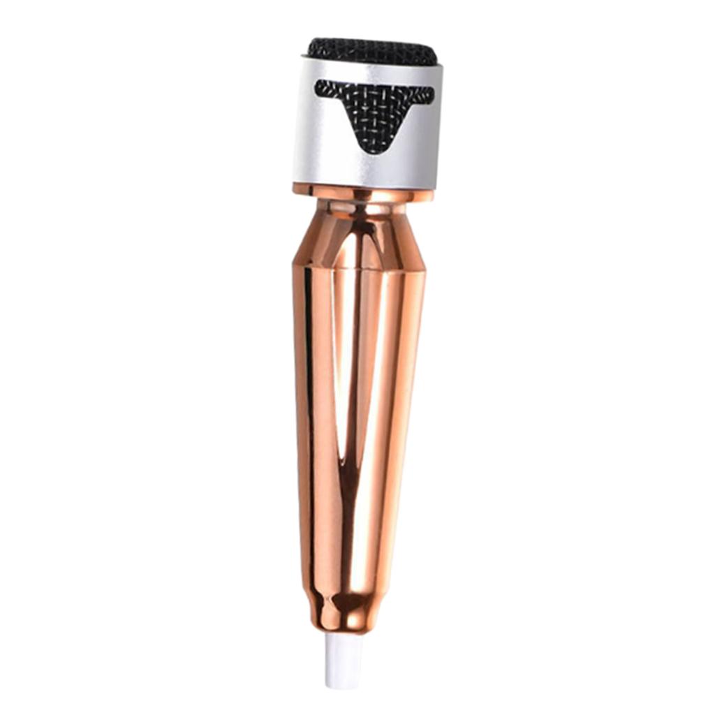 Portable Mini Wired Phone Stereo Microphone for Chatting Singing Rose Gold