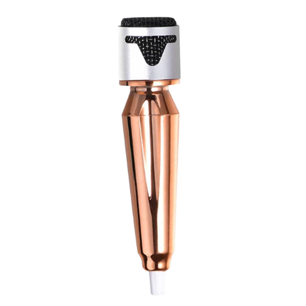 Portable Mini Wired Phone Stereo Microphone for Chatting Singing Rose Gold