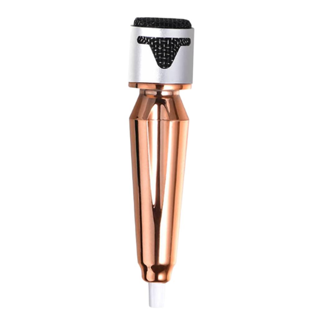Portable Mini Wired Phone Stereo Microphone for Chatting Singing Rose Gold