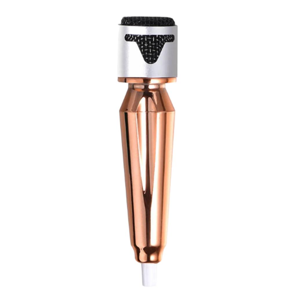 Portable Mini Wired Phone Stereo Microphone for Chatting Singing Rose Gold