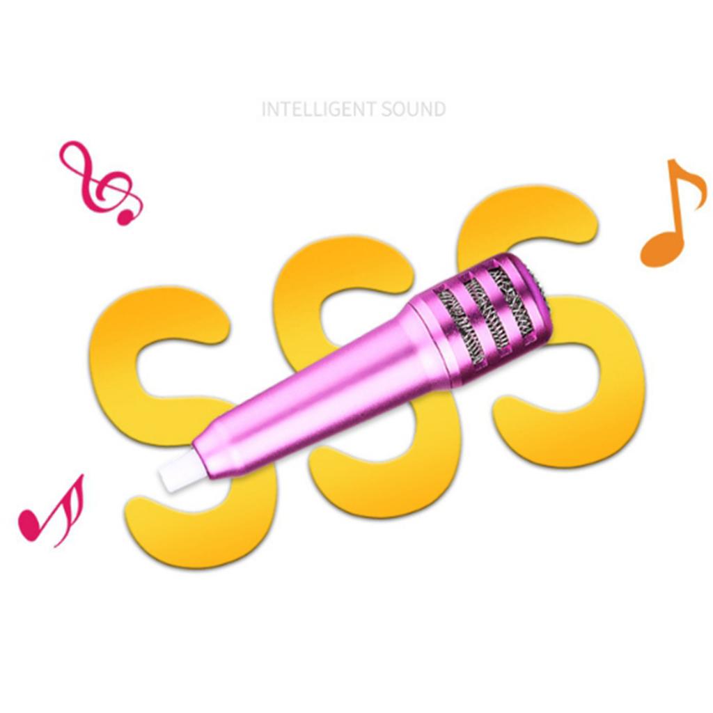 3.5mm Mini Microphone Mic Video Earphones Voice Recording Singing Rose Gold