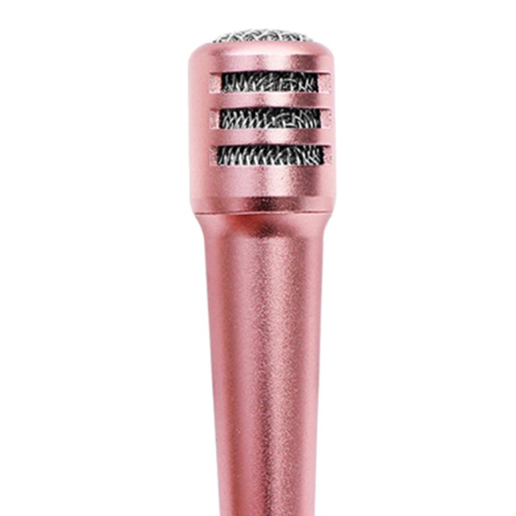 3.5mm Mini Microphone Mic Video Earphones Voice Recording Singing Rose Gold