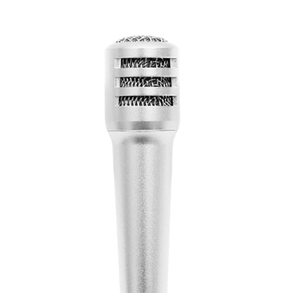 3.5mm Mini Microphone Mic Video Earphones Voice Recording Singing Silver