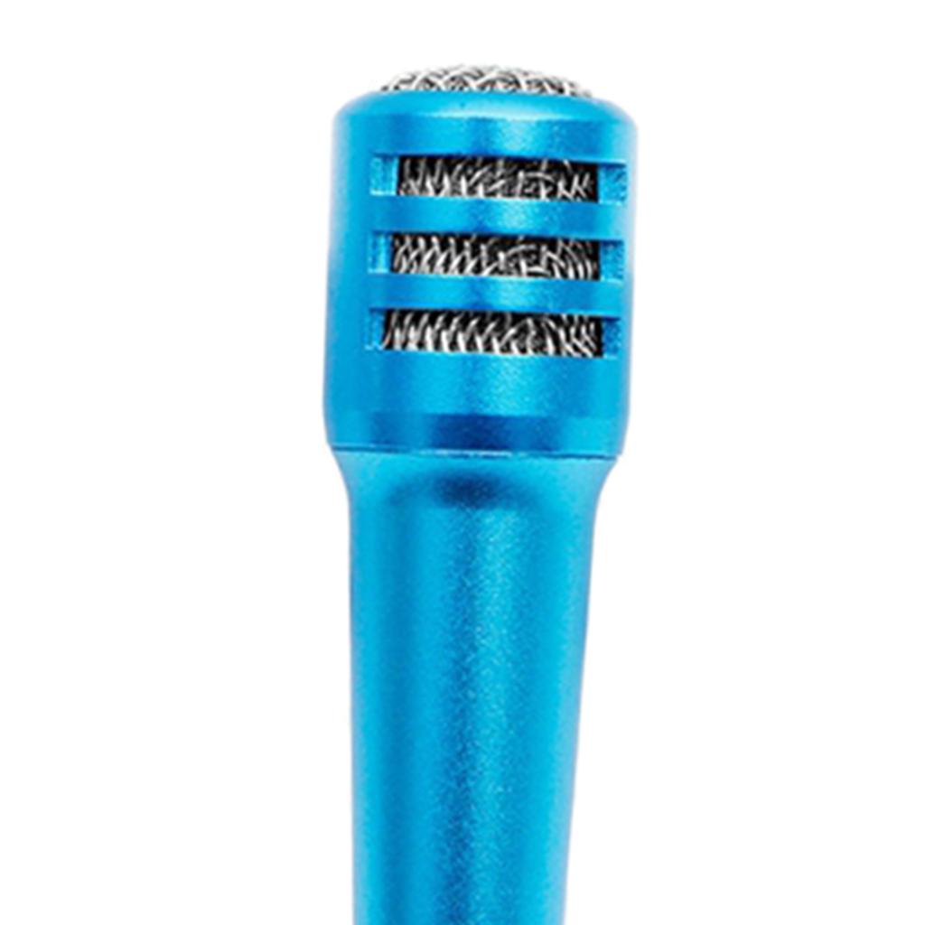 3.5mm Mini Microphone Mic Video Earphones Voice Recording Singing Blue