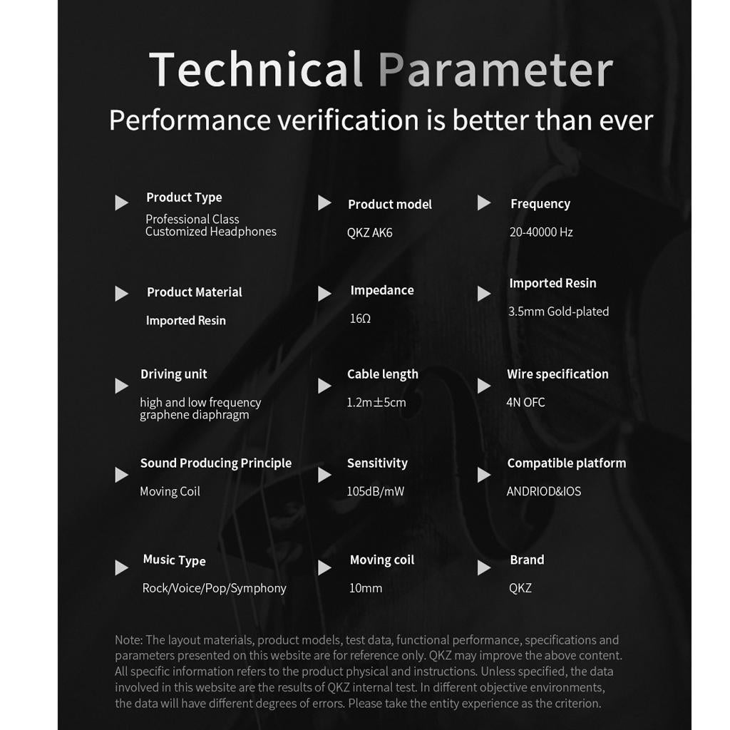 QKZ AK6 In Ear 3.5mm Sport Earphones with Mic Black