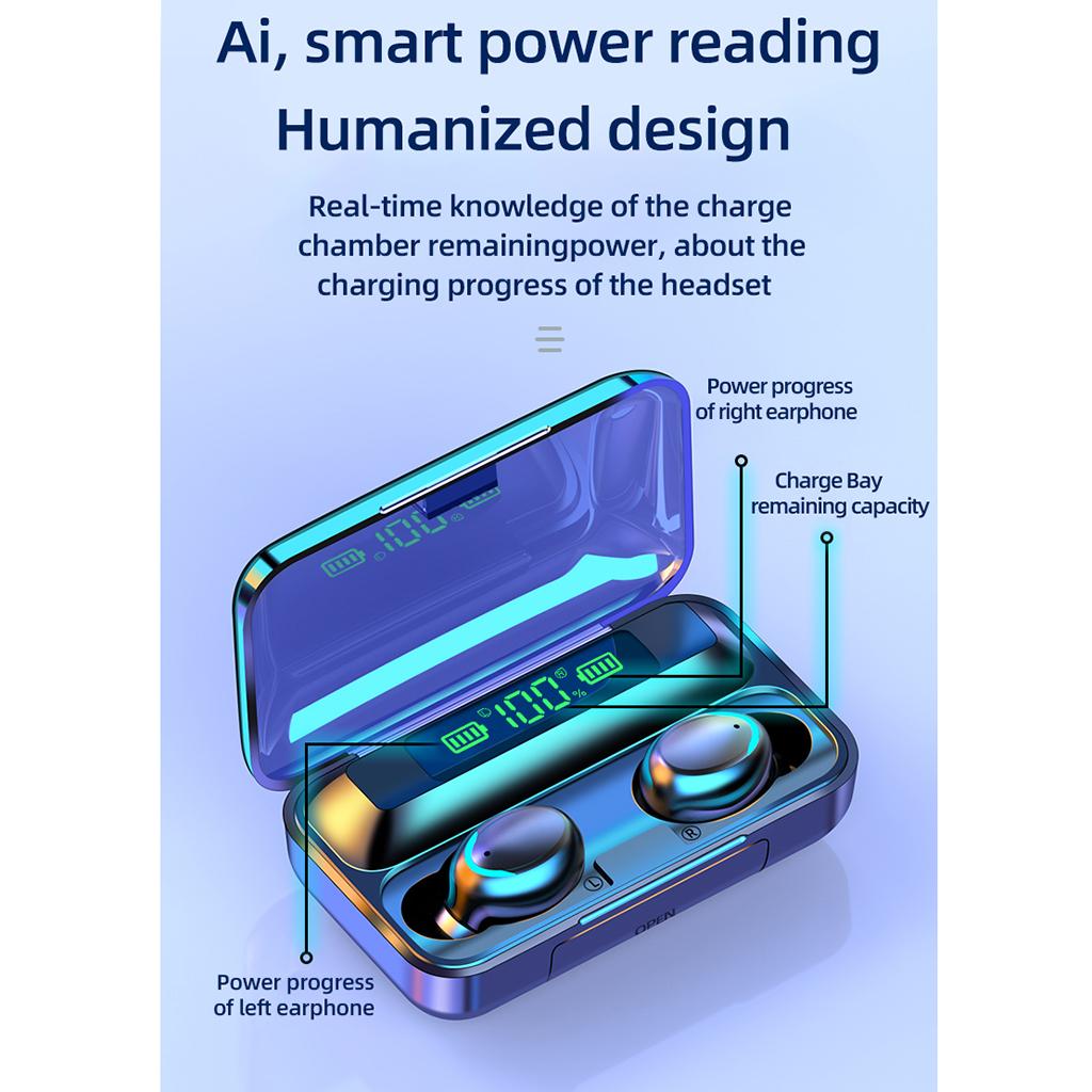 TWS Bluetooth 5.0 Wireless Headphone 9D Stereo Earbuds Headsets w/ Mic