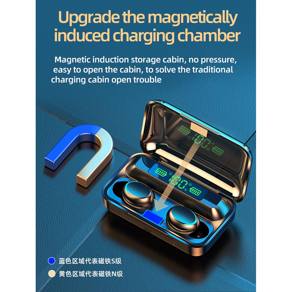 TWS Bluetooth 5.0 Wireless Headphone 9D Stereo Earbuds Headsets w/ Mic