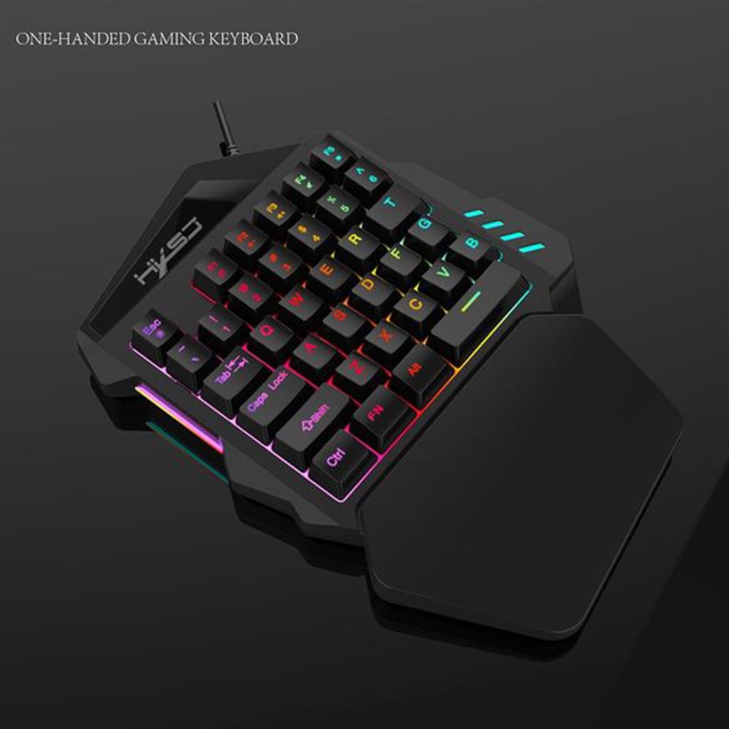 One-Handed 35 Keys USB Game Keyboard + Mouse Gift For PC Gaming Laptop Gamer