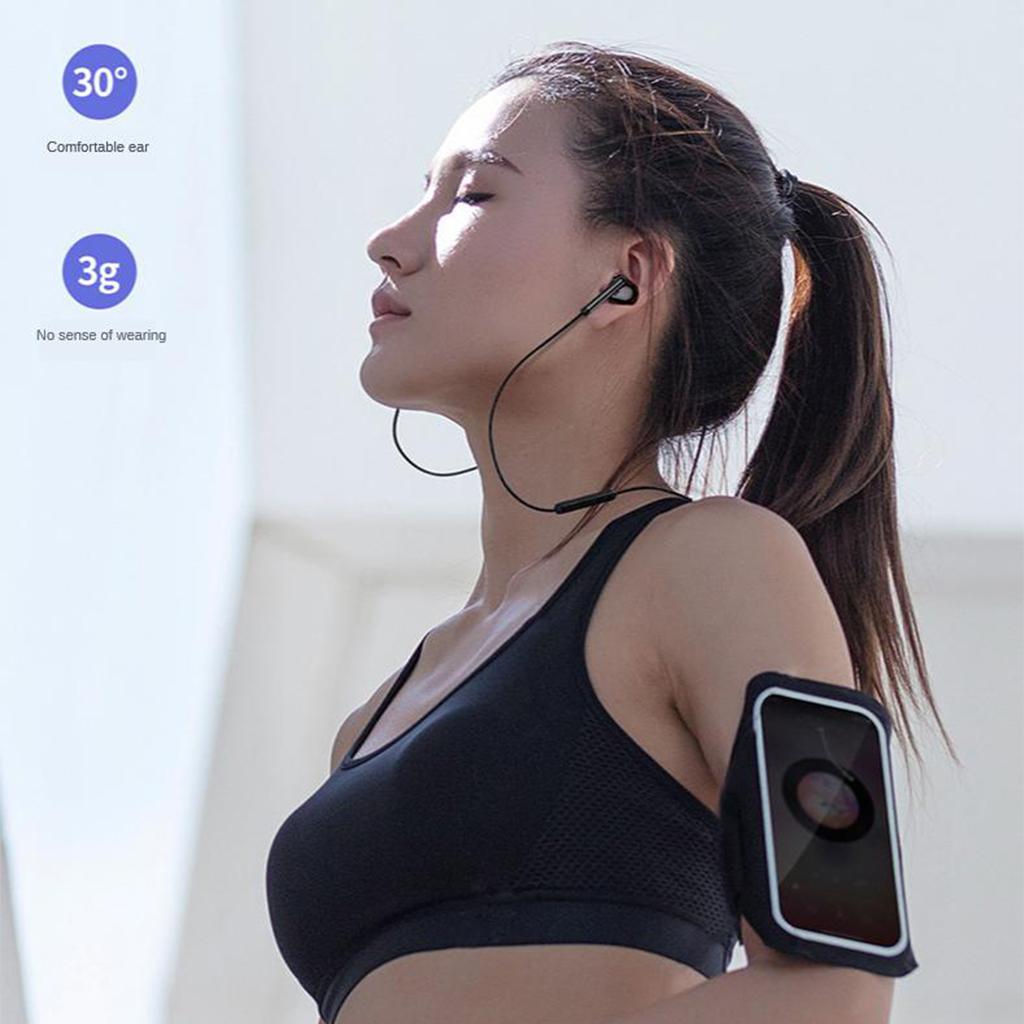 Neckband Sport Bluetooth Earphones Magnet Stereo Heavy Bass Mic Gray