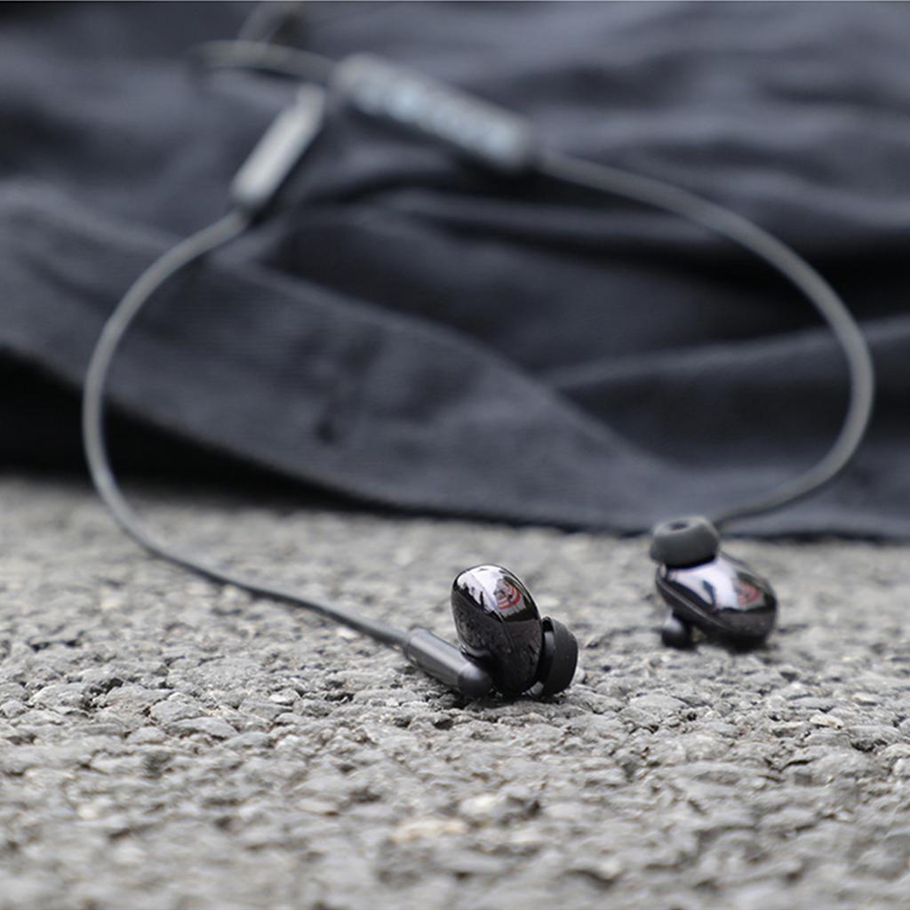 Neckband Sport Bluetooth Earphones Magnet Stereo Heavy Bass w/ Mic Black