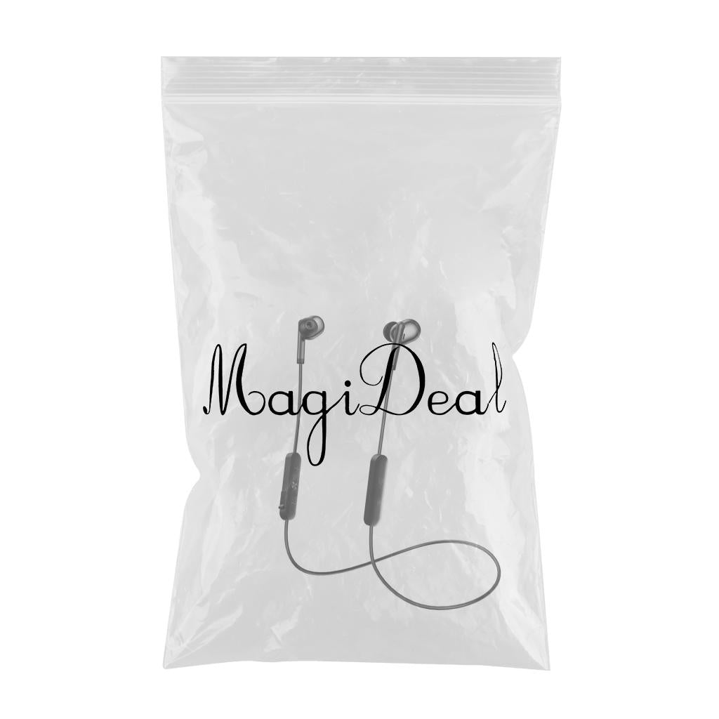 Neckband Sport Bluetooth Earphones Magnet Stereo Heavy Bass w/ Mic Black