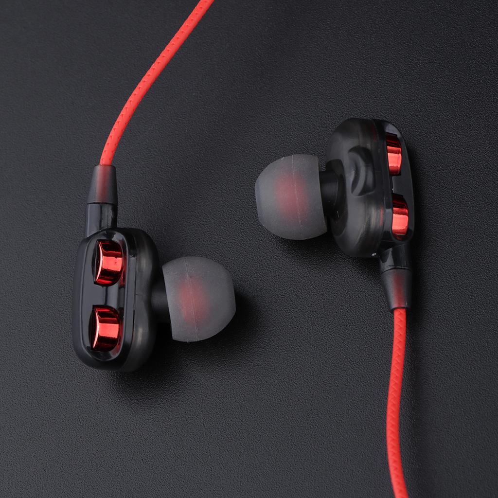 HEAVY DEEP BASS In-ear Earphones Headphones Metal Headsets Black Red