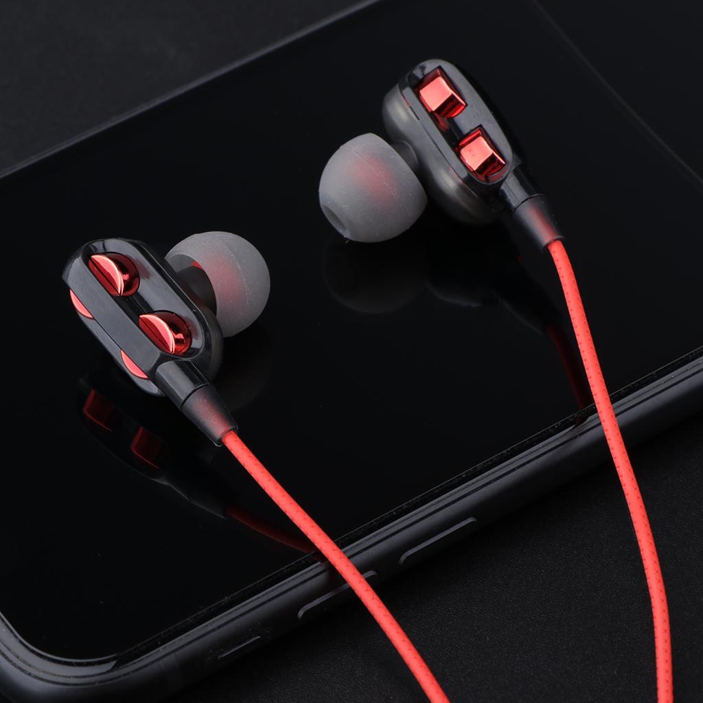 HEAVY DEEP BASS In-ear Earphones Headphones Metal Headsets Black Red