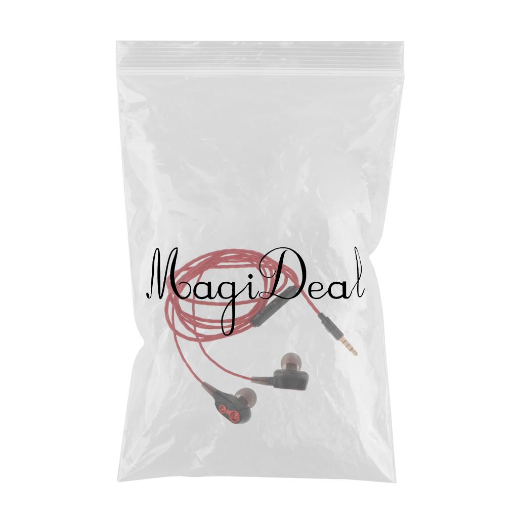 Dual-Action-Coil Earphone with Heavy Bass In-Line Control Noise-isolating
