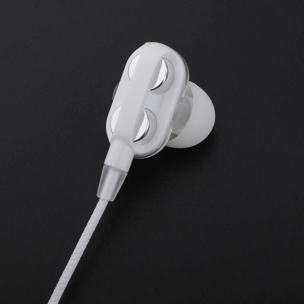 HEAVY DEEP BASS In-ear Earphones Headphones Metal Headsets White