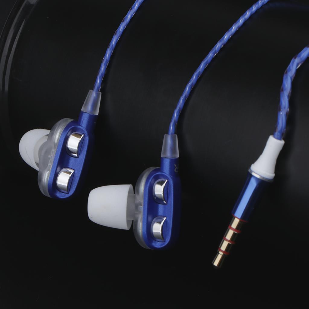 HEAVY DEEP BASS In-ear Earphones Headphones Metal Headsets Blue