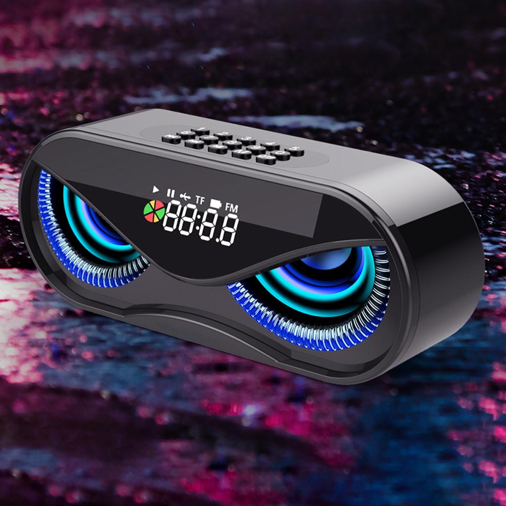 Multifunction Bluetooth5.0 Speaker with FM Radio Clock TF Card Rose Gold