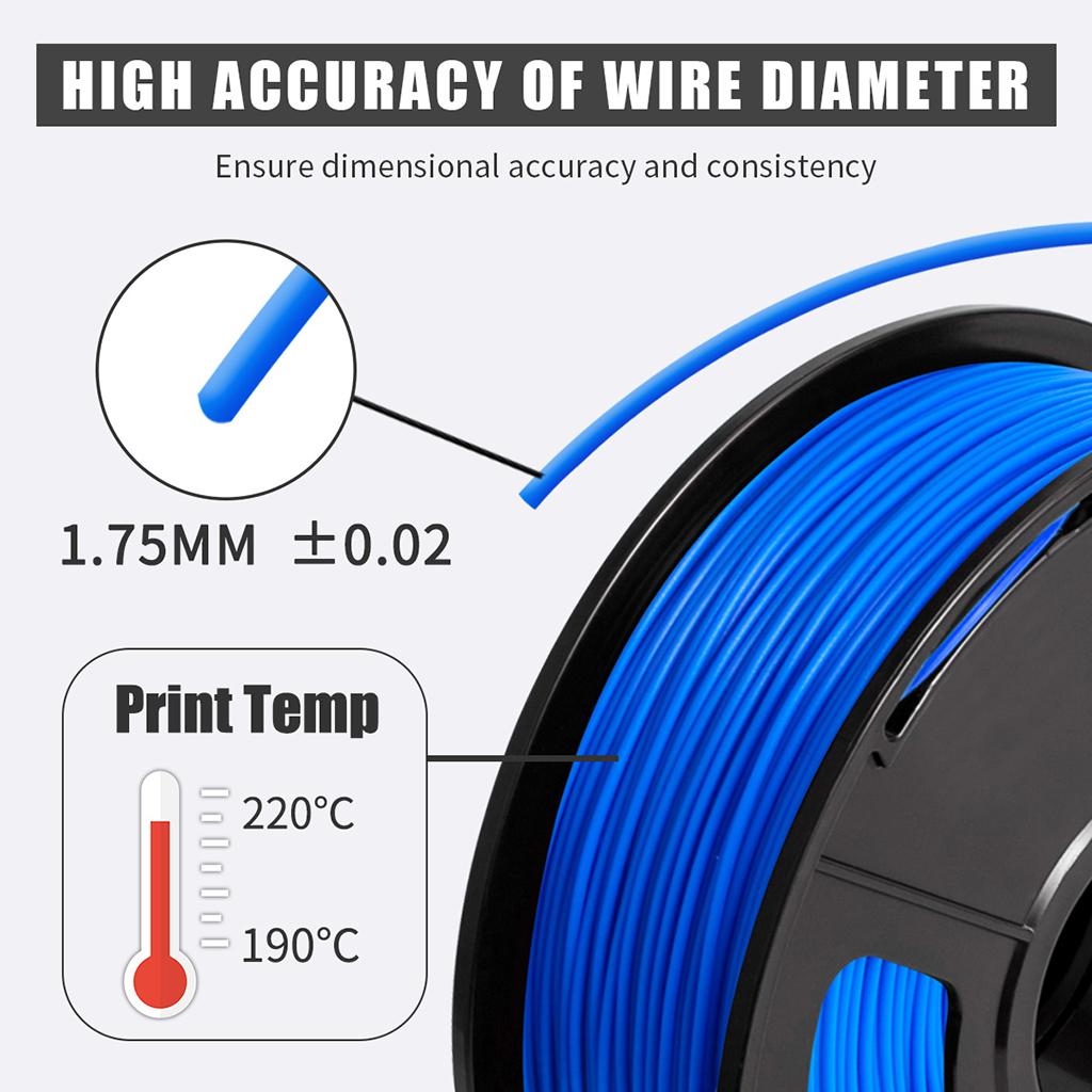 1kg PLA 1.75mm Filament Spool Accuracy 0.03 mm Blue