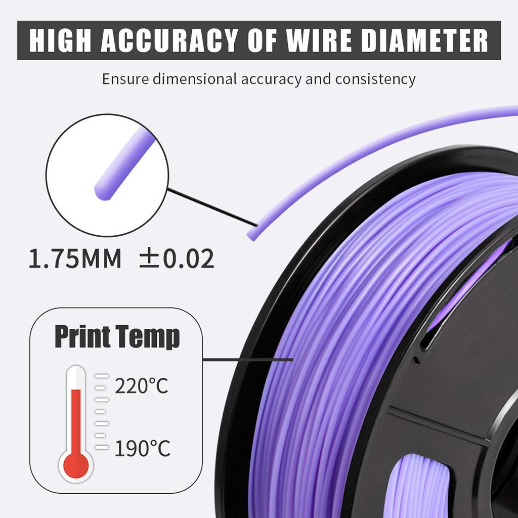 1kg PLA 1.75mm Filament Spool Accuracy 0.03 mm Purple