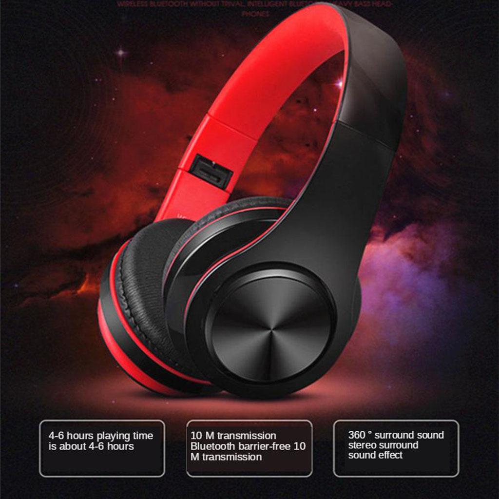 Headphones Earphone Microphone Black Red