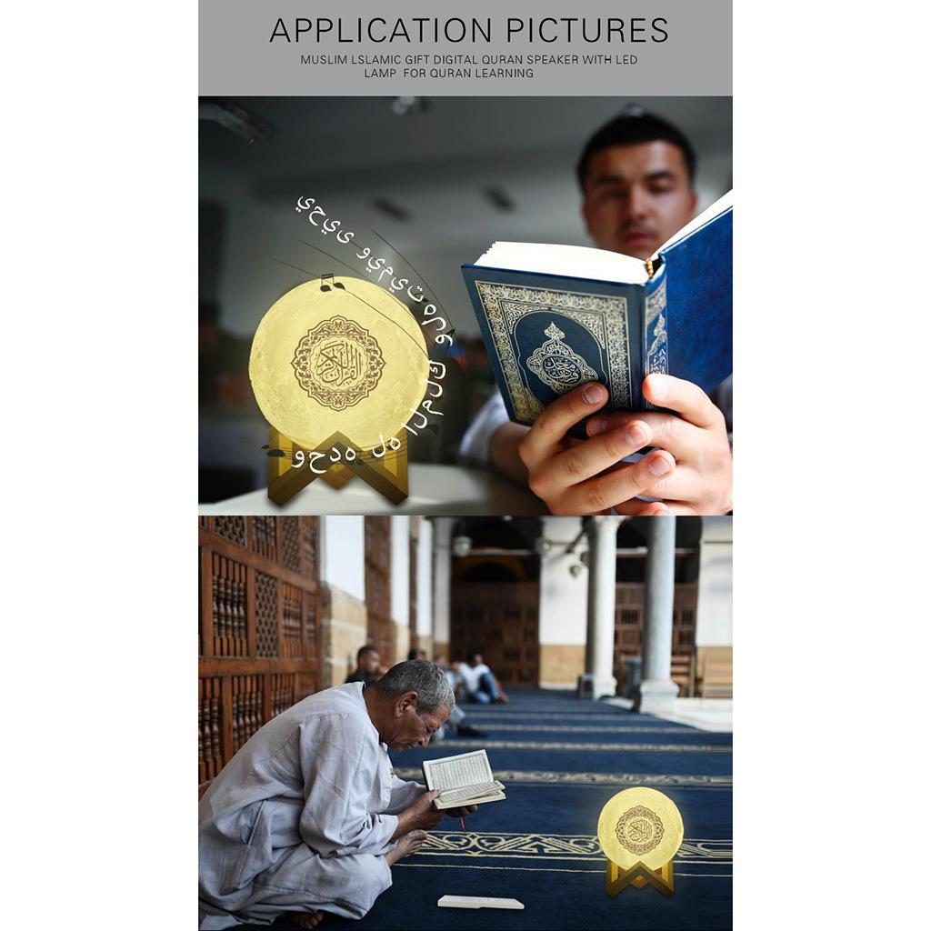 3D Printing Quran Recite Bluetooth Speaker 7 Color Moon Lamp Remote Control