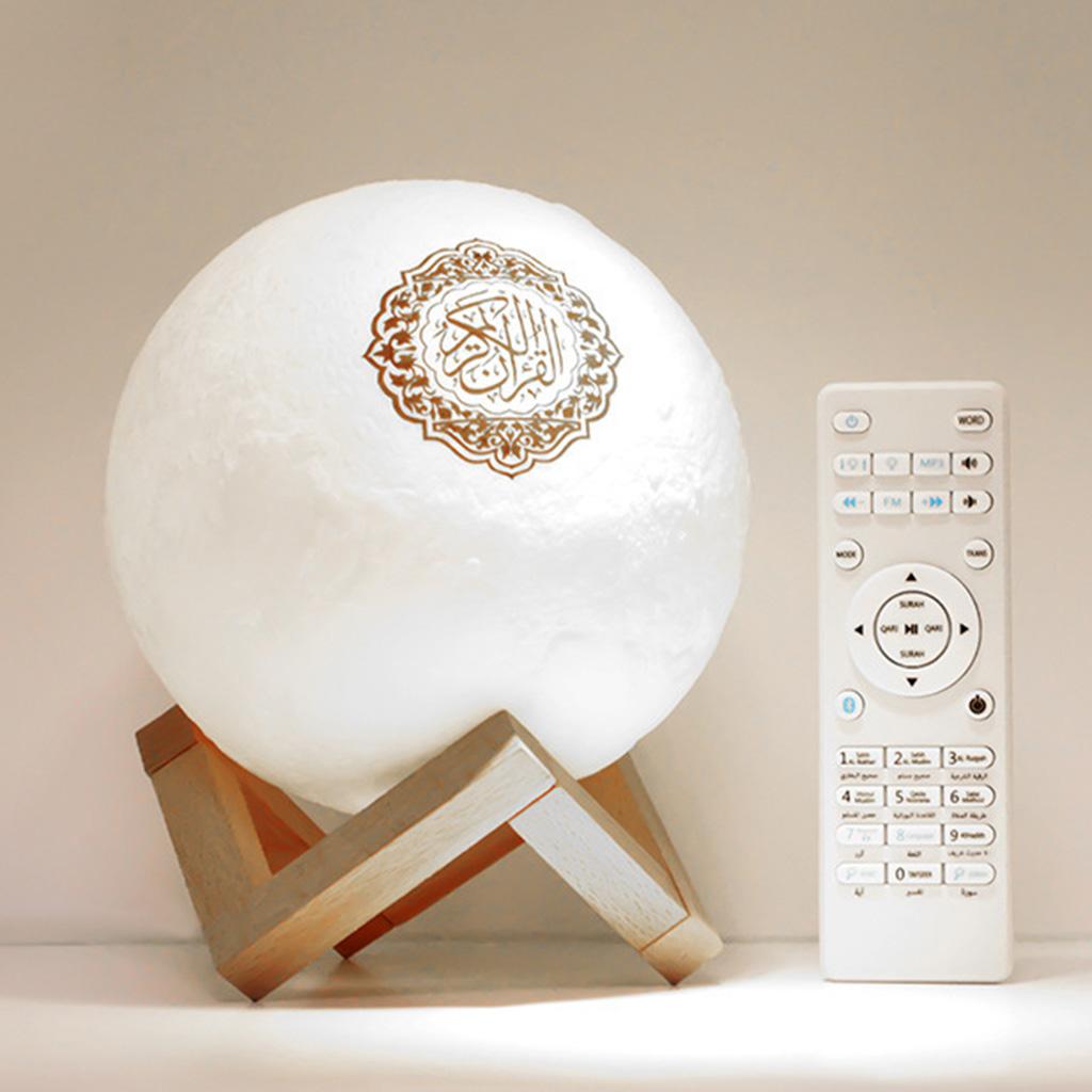 3D Printing Quran Recite Bluetooth Speaker 7 Color Moon Lamp Remote Control