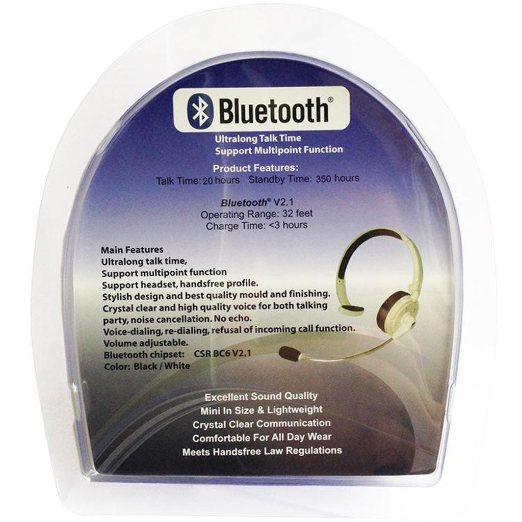 Mono Hands-free Head-mounted Bluetooth Telephone Headset with Mic