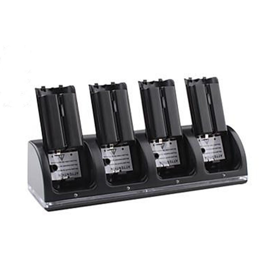 Charging Dock Station +4* 2800mAh Batteries For Wii Remote Controller Black
