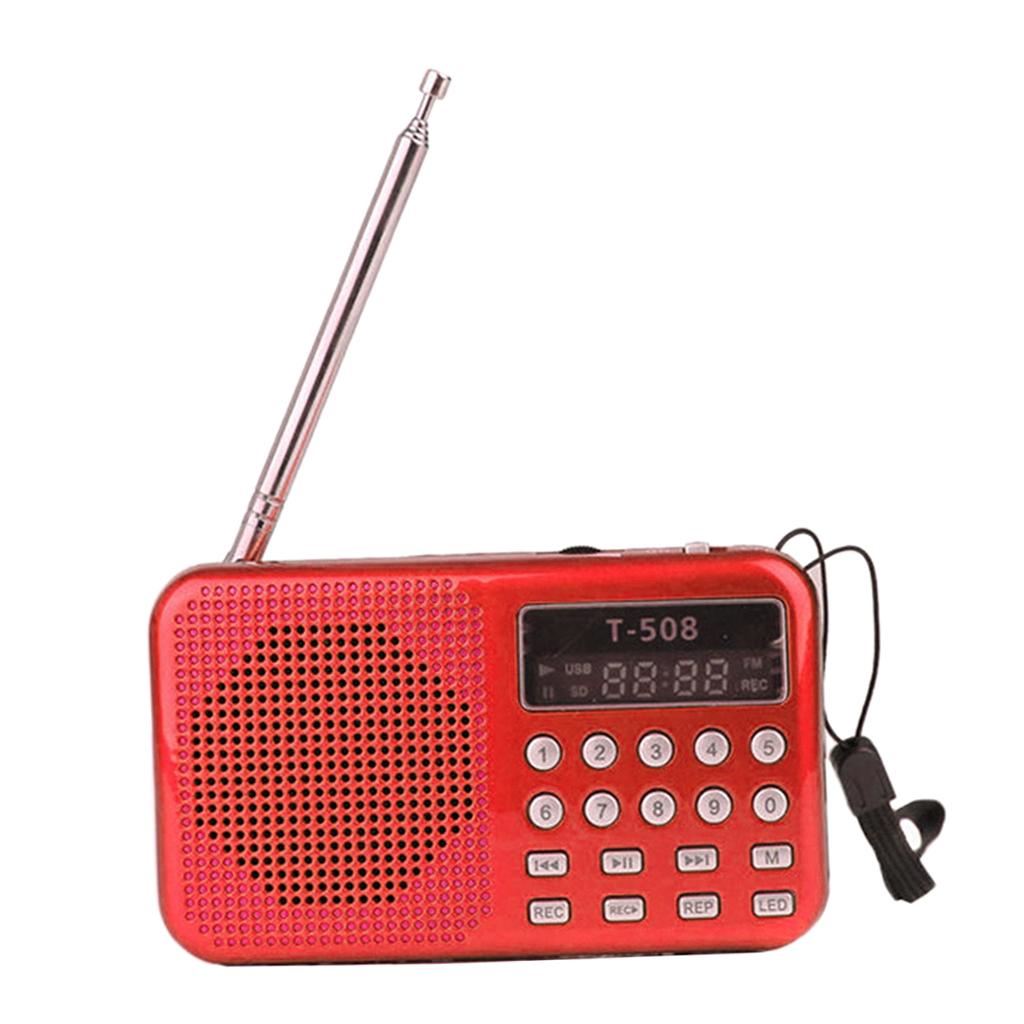 Pocket 2" Screen FM Digital 3W Stereo Speaker MP3 Audio Player Red