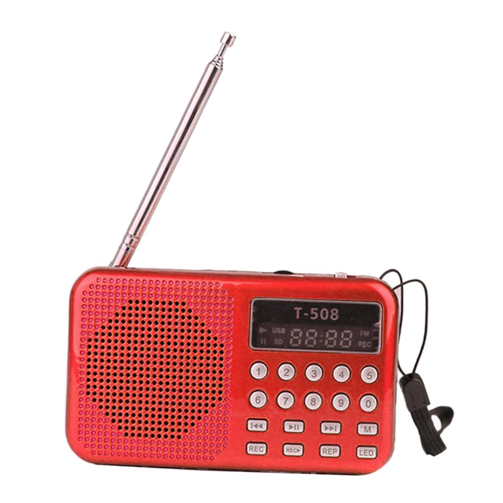 Pocket 2" Screen FM Digital 3W Stereo Speaker MP3 Audio Player Red