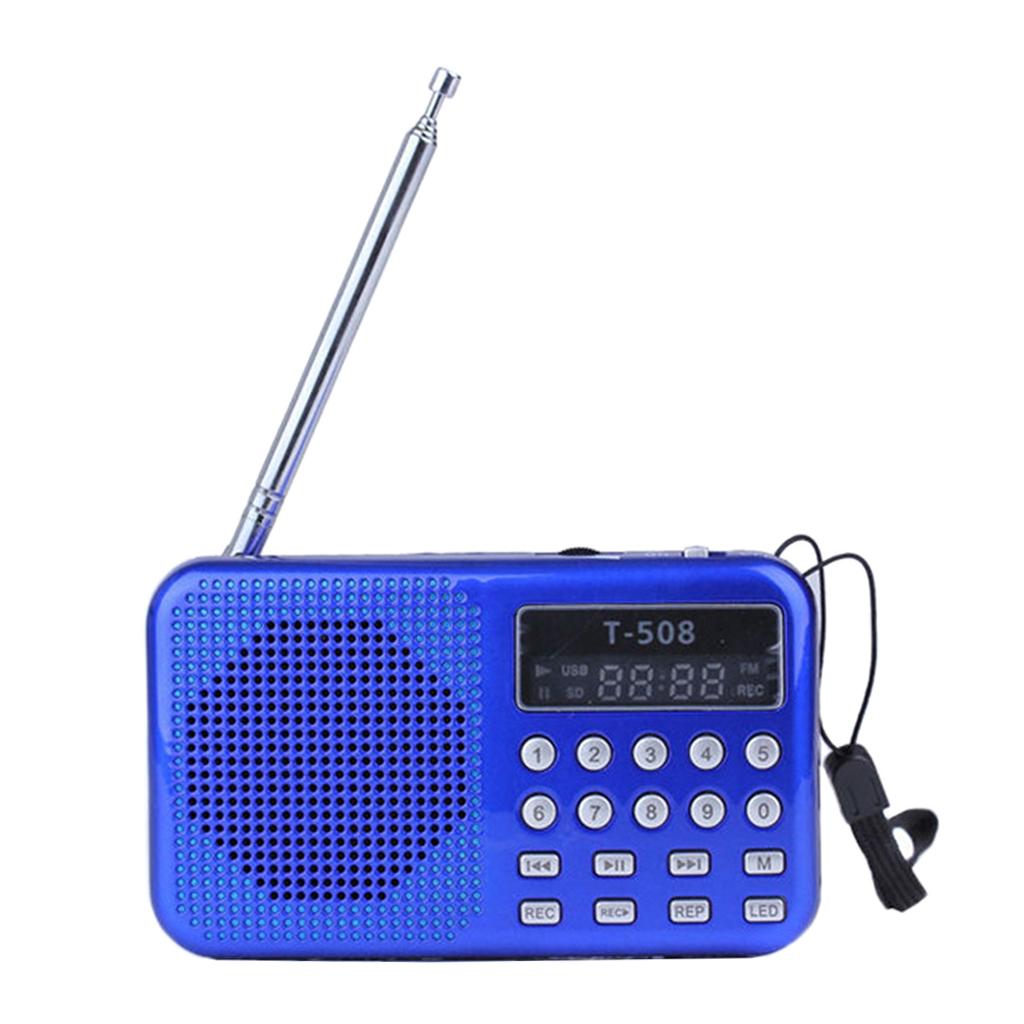 Pocket 2" Screen FM Digital 3W Stereo Speaker MP3 Audio Player Blue