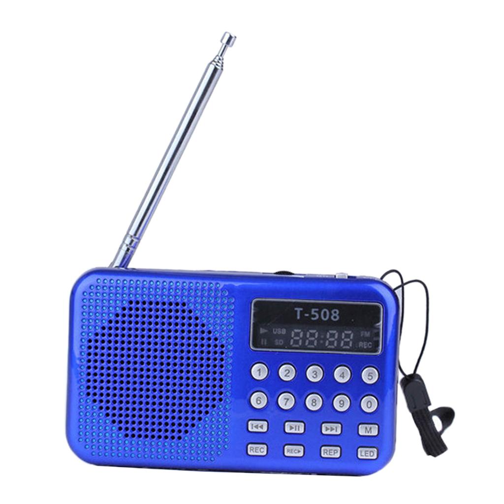 Pocket 2" Screen FM Digital 3W Stereo Speaker MP3 Audio Player Blue