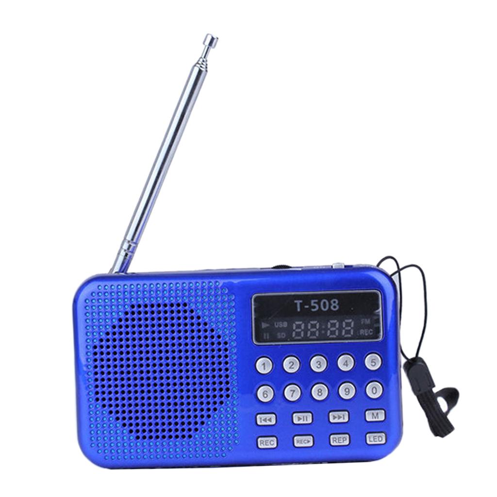 Pocket 2" Screen FM Digital 3W Stereo Speaker MP3 Audio Player Blue