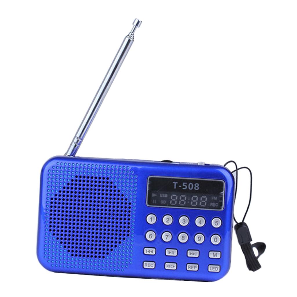 Pocket 2" Screen FM Digital 3W Stereo Speaker MP3 Audio Player Blue