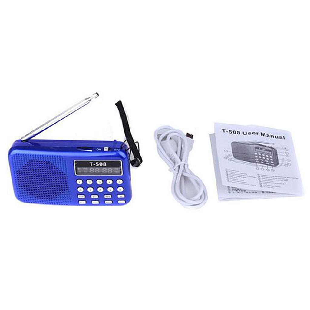 Pocket 2" Screen FM Digital 3W Stereo Speaker MP3 Audio Player Blue