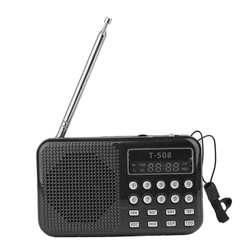 Pocket 2" Screen FM Digital 3W Stereo Speaker MP3 Audio Player Black