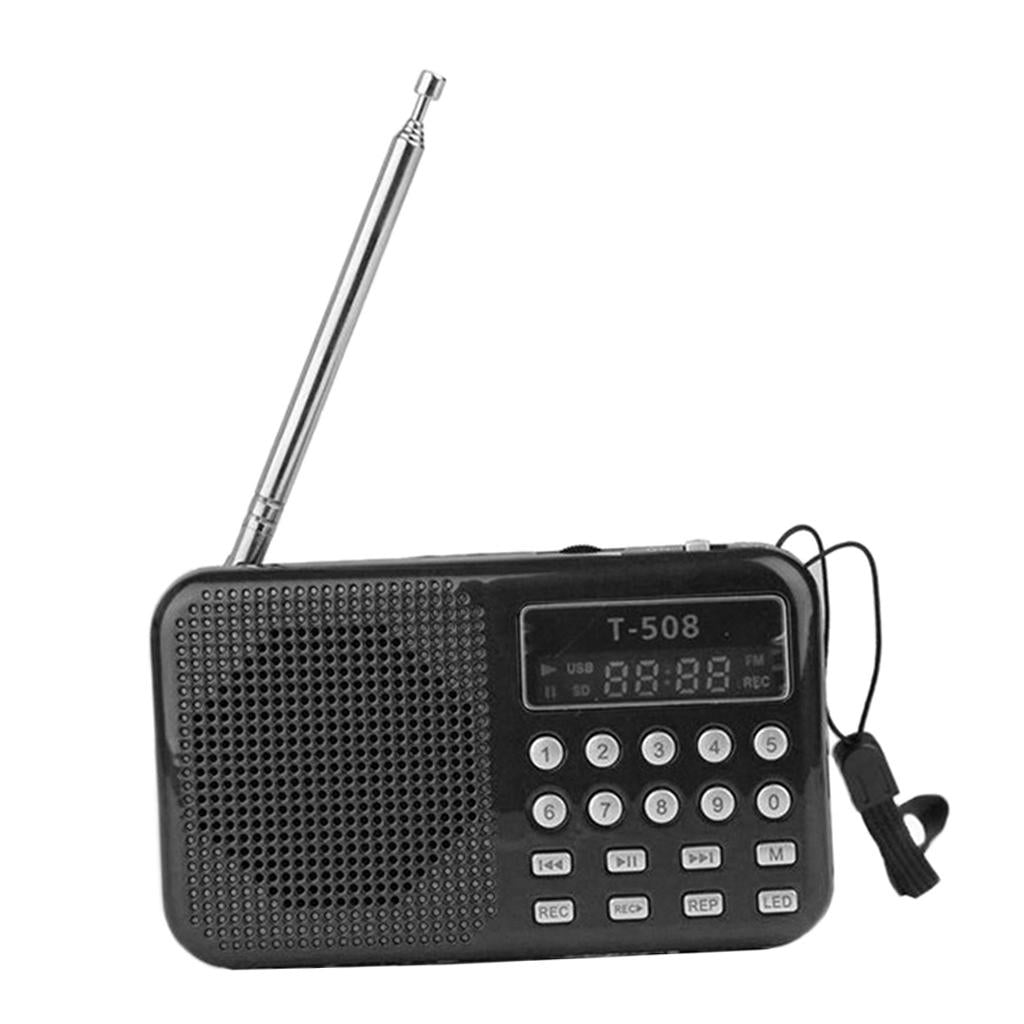 Pocket 2" Screen FM Digital 3W Stereo Speaker MP3 Audio Player Black