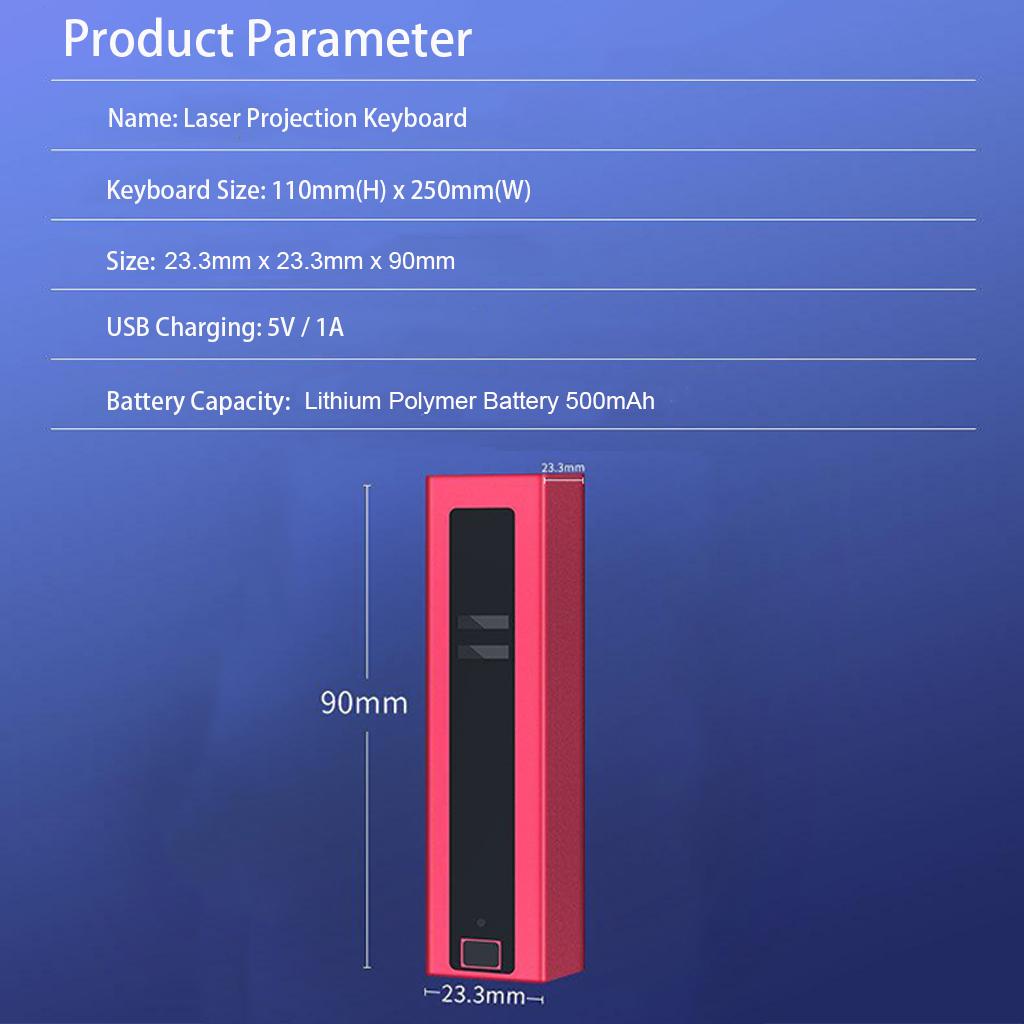 Mini Cool Bluetooth Wireless Laser Projection Virtual Keyboard Rose Gold