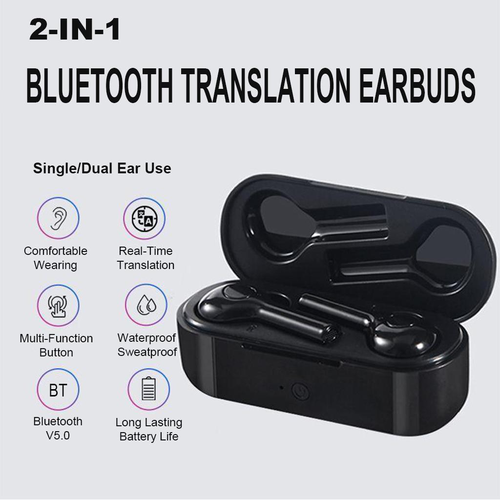 TWS Earbuds Wireless Translation Headphones Black without Translation