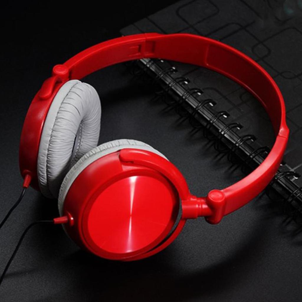 S1 Portable 3.5mm Wired Headset Stereo Foldable Headphones Red