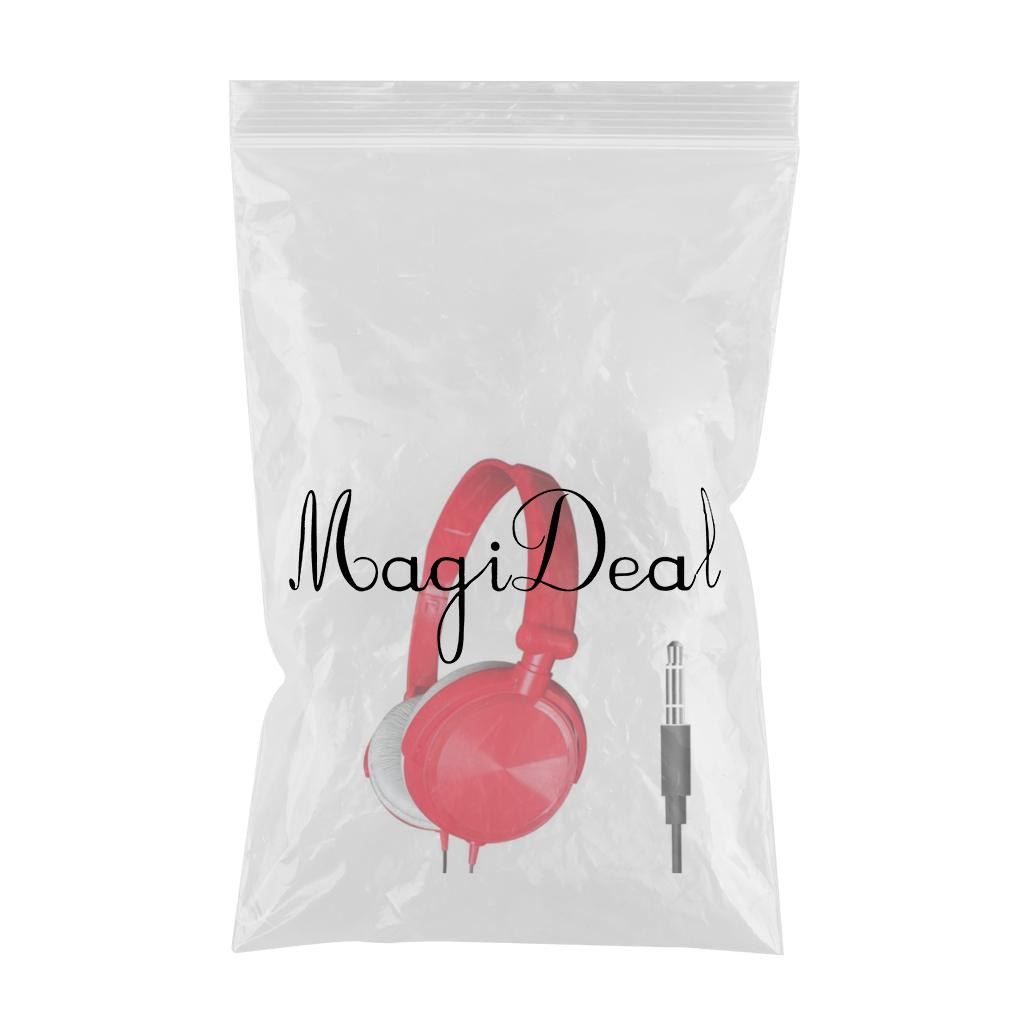 S1 Portable 3.5mm Wired Headset Stereo Foldable Headphones Red