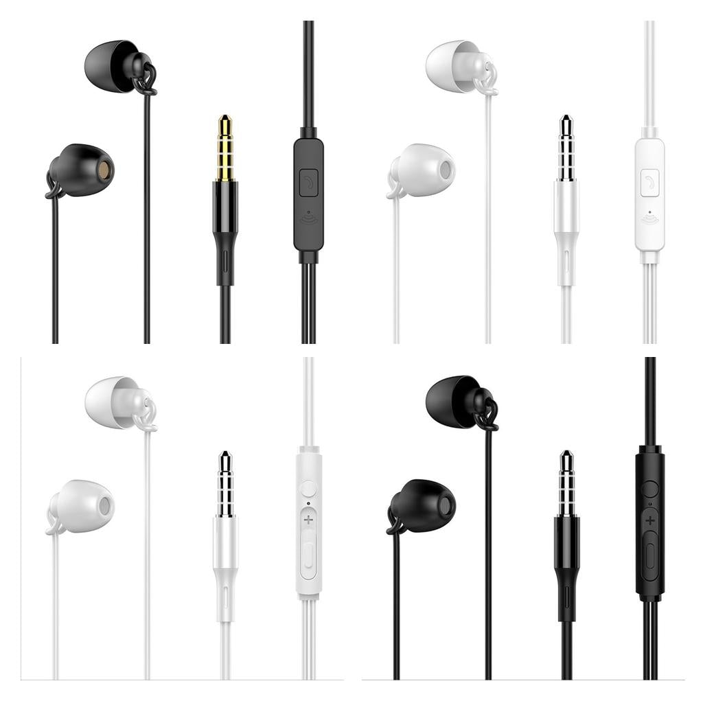 3.5mm Sleep Earplugs Earphone black with Mic