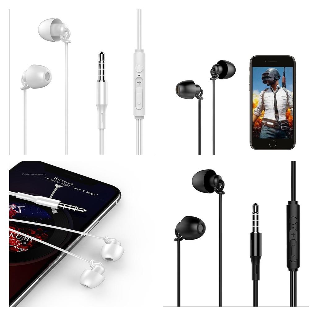 3.5mm Sleep Earplugs Earphone black with Mic
