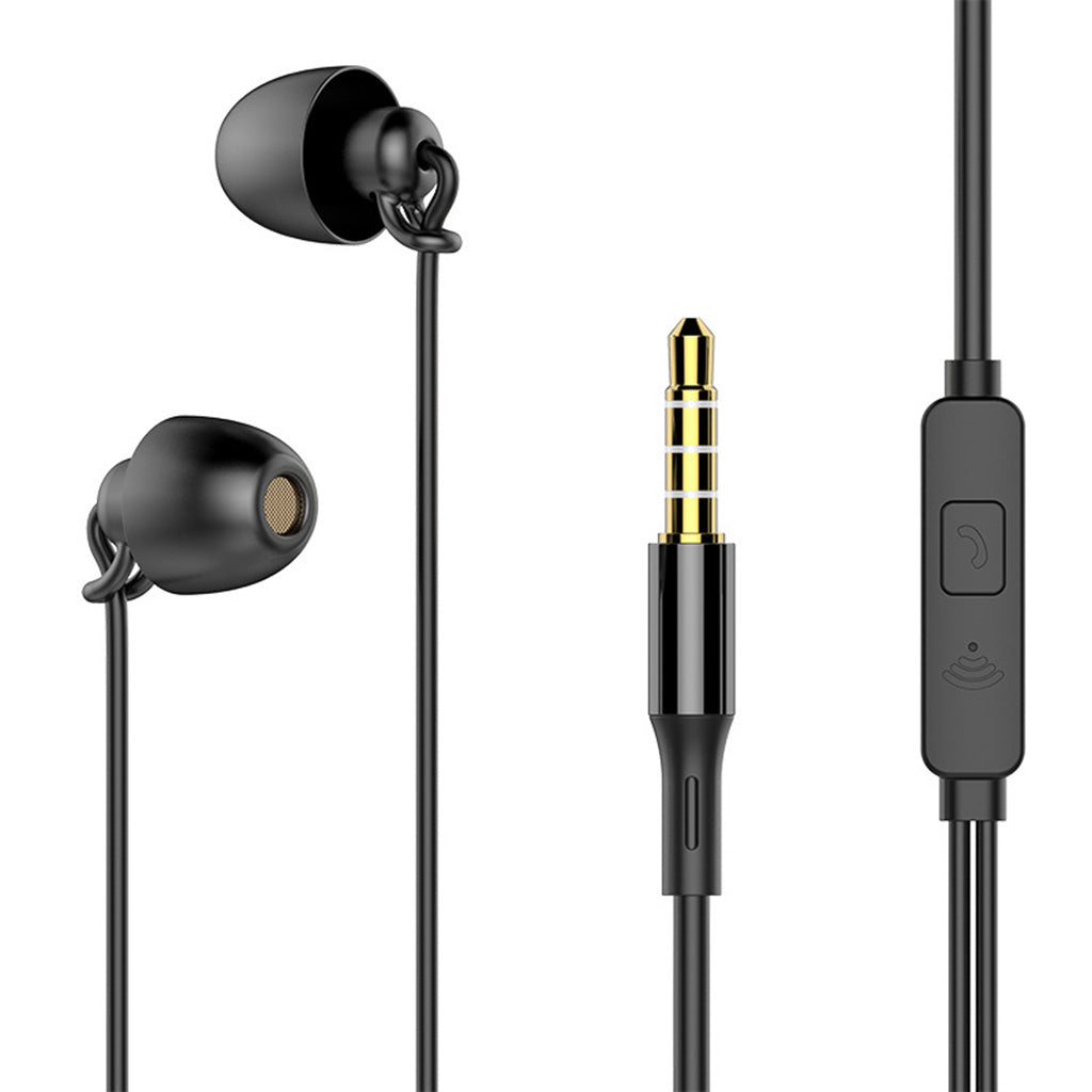 3.5mm Sleep Earplugs Earphone black with Mic