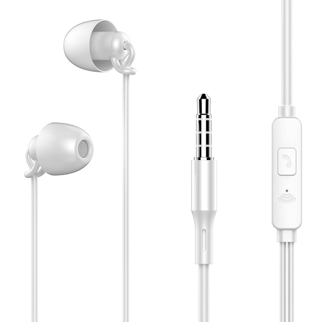 3.5mm Sleep Earplugs Earphone white with Mic