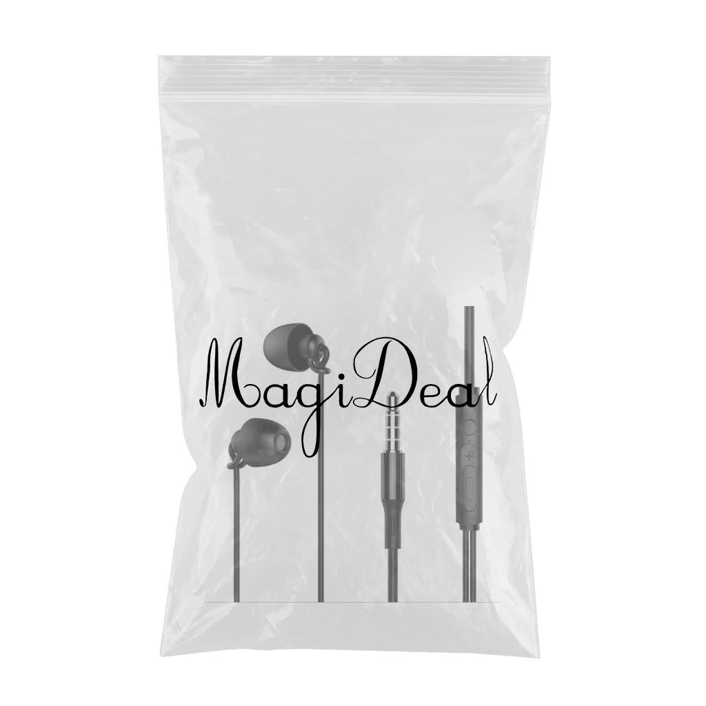 3.5mm Sleep Earplugs Earphone black with Volume Control Mic