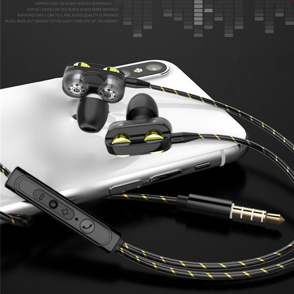 Dual Driver In-Ear Earphones Type C Stereo Headphones with 120cm Cable Black