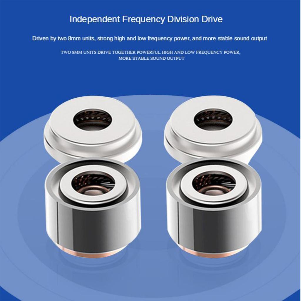 Dual Driver In-Ear Earphones Type-C Stereo Headphones White