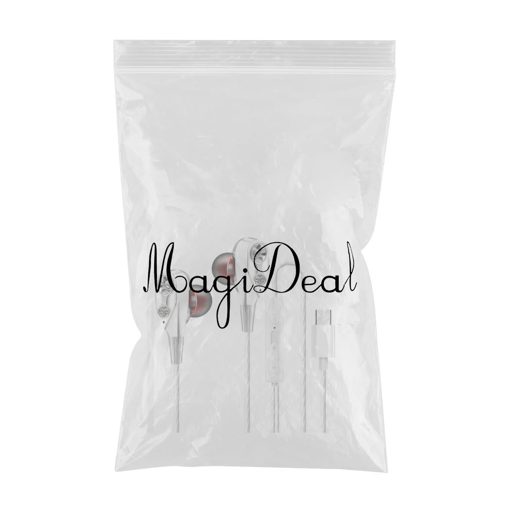 Dual Driver In-Ear Earphones Type-C Stereo Headphones White