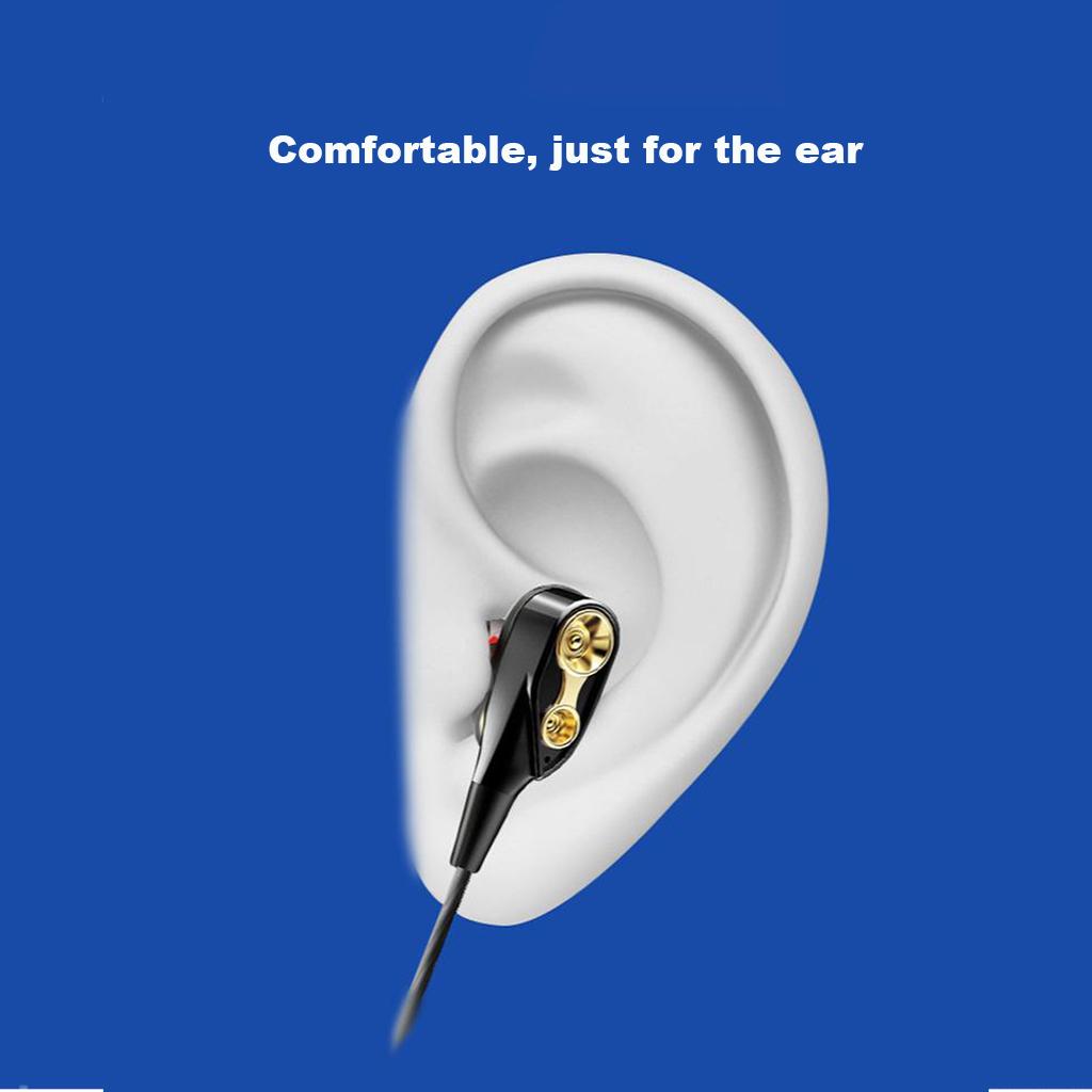 Dual Driver In-Ear Earphones Type-C Stereo Headphones Red